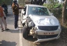 लालगंज में पोल से टकराई कार, नीलगाय को बचाने के प्रयास में हुआ हादसा